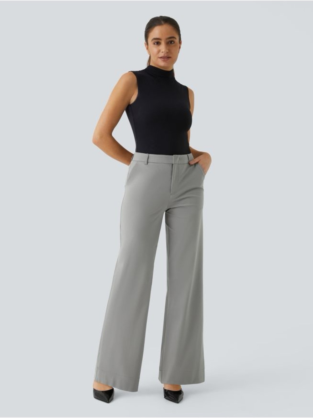 NWT Halara mid rise pocket straight leg work pants.